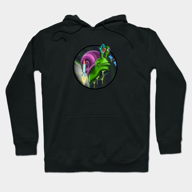 Rocket Snail (It's gonna be a long, long time) Hoodie by Wicked Ink